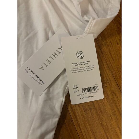 Athleta LOT OF 2 Elemental Cropped & With Ease Rib Tee 3X White‎ and Gray - Picture 7 of 16